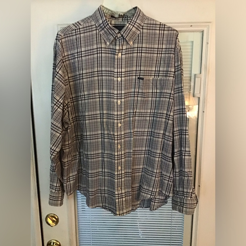 Daniel Creameaux Button-down Black/Purple/Green Plaid Dress Shirt